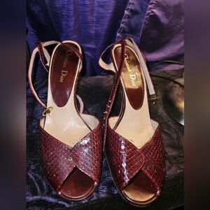 Vintage Dior heels reptile snakeskin